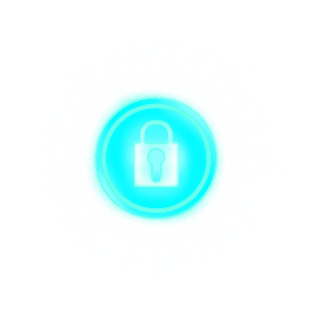 Transparent Digital Lock on Secure Cloud Icon