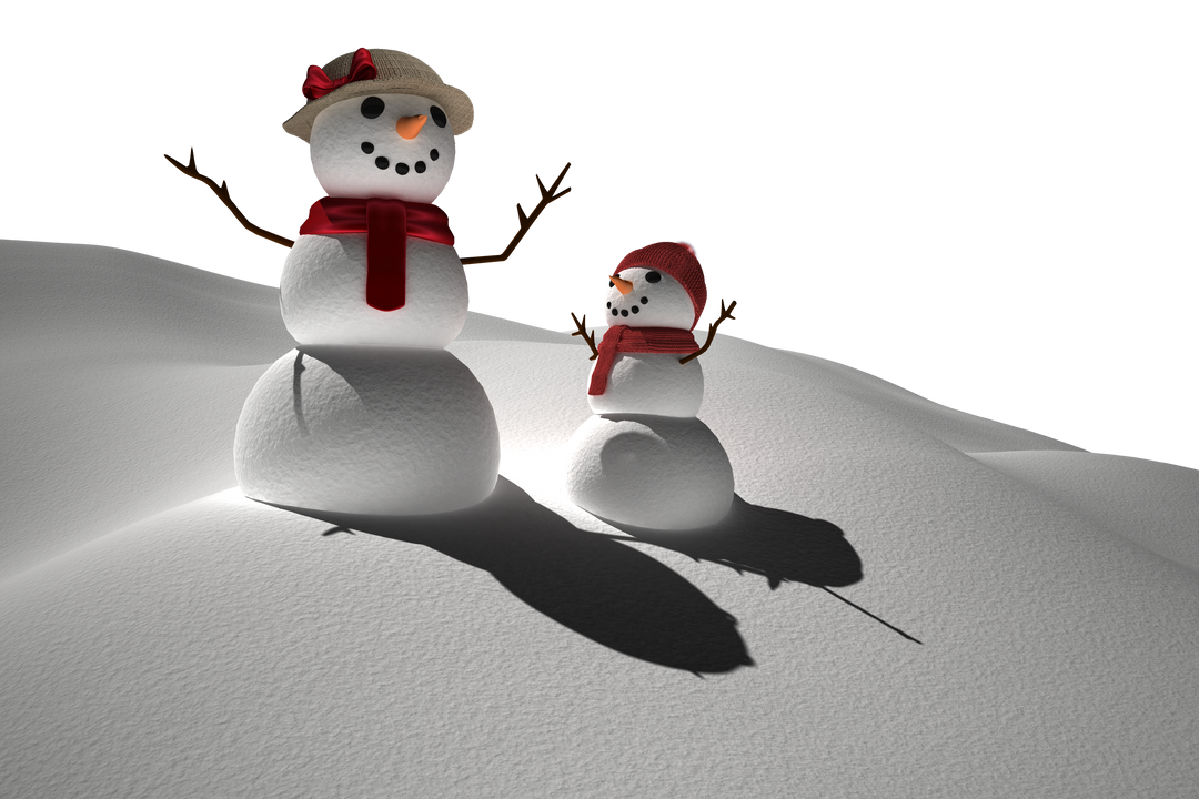 Festive Snowman Family on Transparent Background Illustration - Download Free Stock Images Pikwizard.com