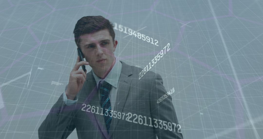 Businessman Engaging with Innovative 6G Data Technology Interface