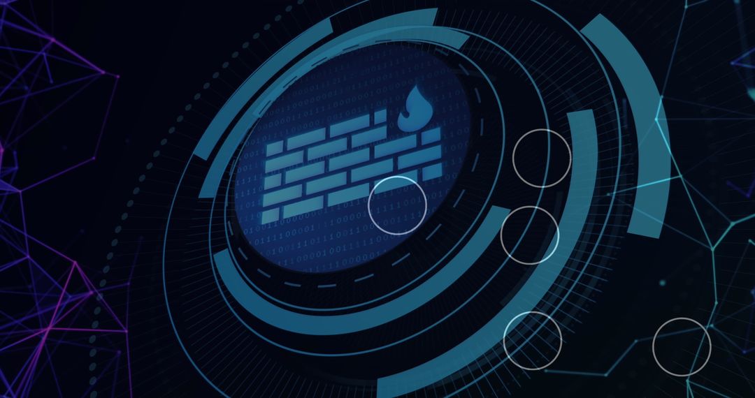 Futuristic Digital Firewall Concept with Tech Network Connections