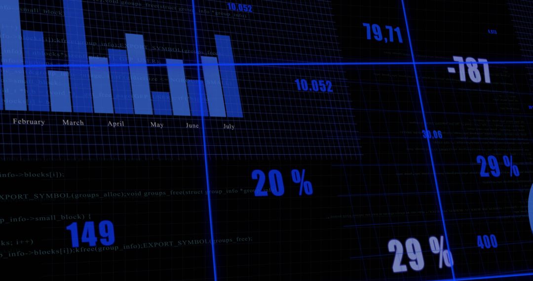 Digital Graphs and Statistics Interface on Blue Grid