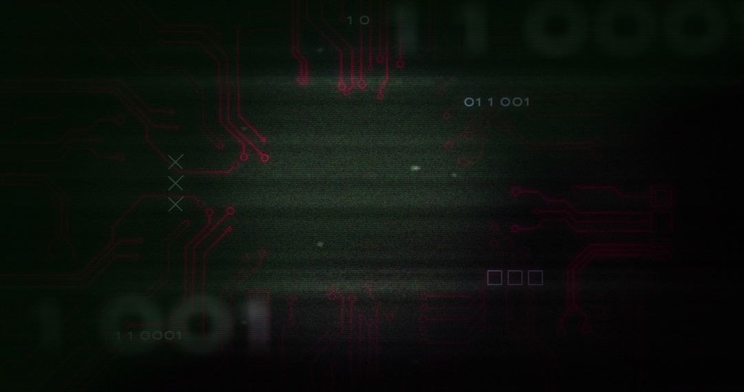 Digital circuit board with data interference graphic