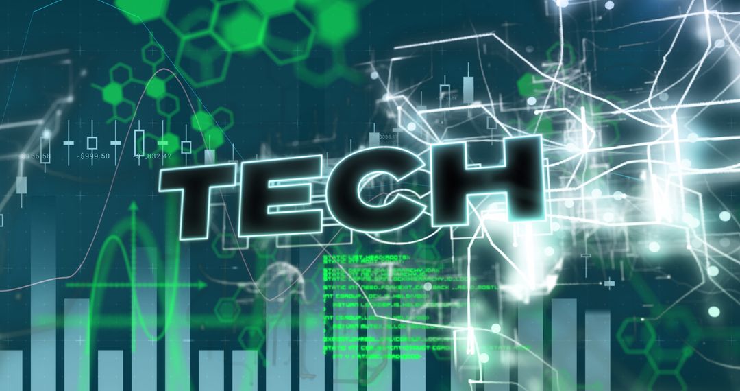 Futuristic Tech and Finance Background with Graph Elements
