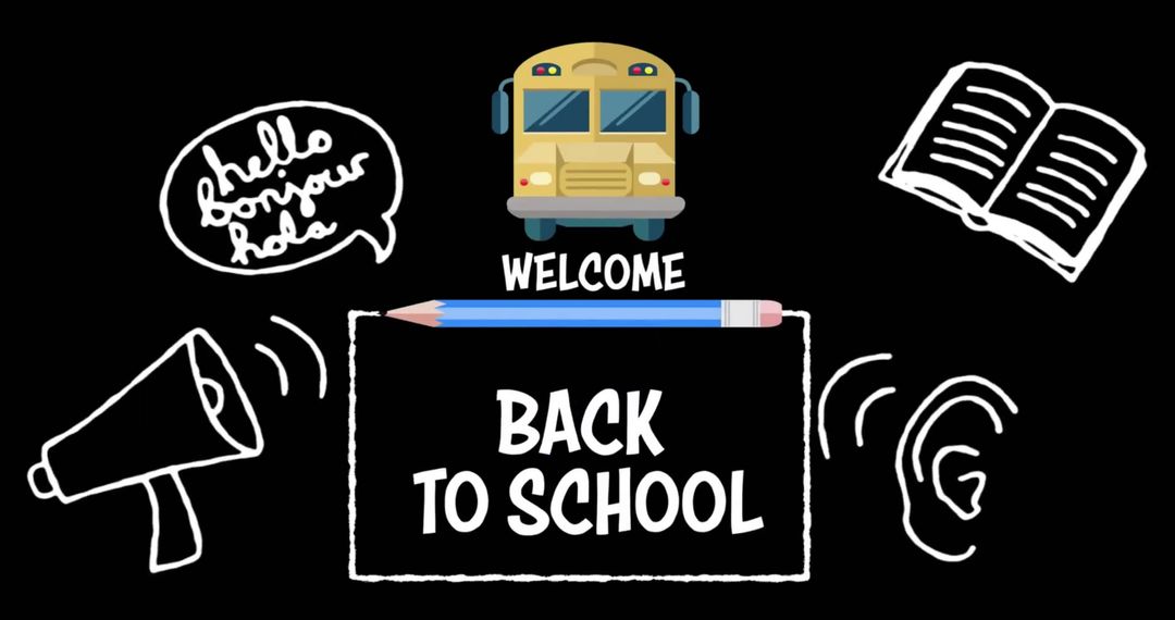 Back to School Concept with Welcome Icons and Text Art Design