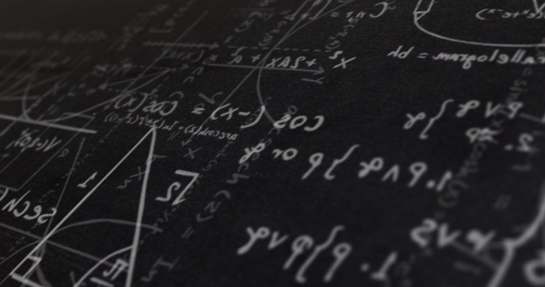 Abstract Mathematical Equations on Dark Background