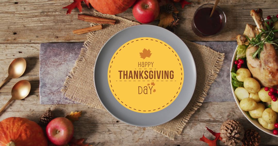 Thanksgiving Table Setting with Festive Message