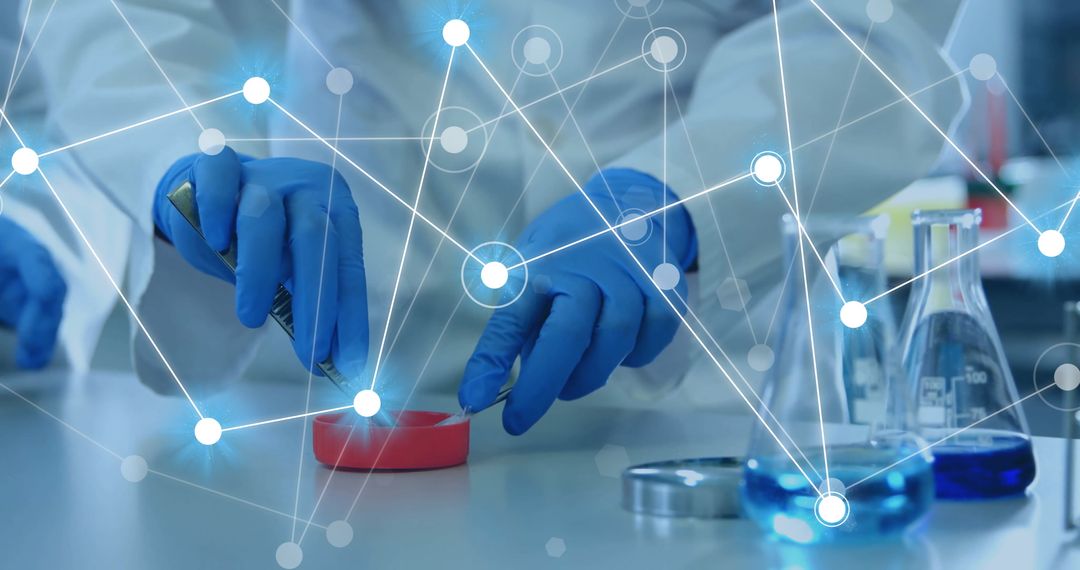 Scientist in Lab Working with Network Interface Concept