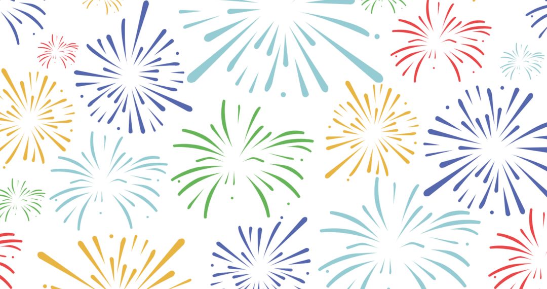 Vibrant Fireworks Pattern on White Background