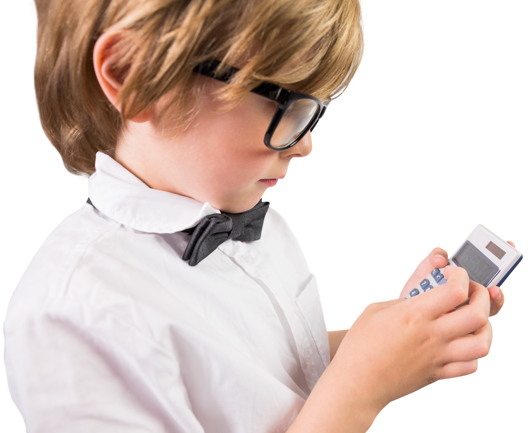 Caucasian Boy Using Calculator on Transparent Background - Download Free Stock Images Pikwizard.com