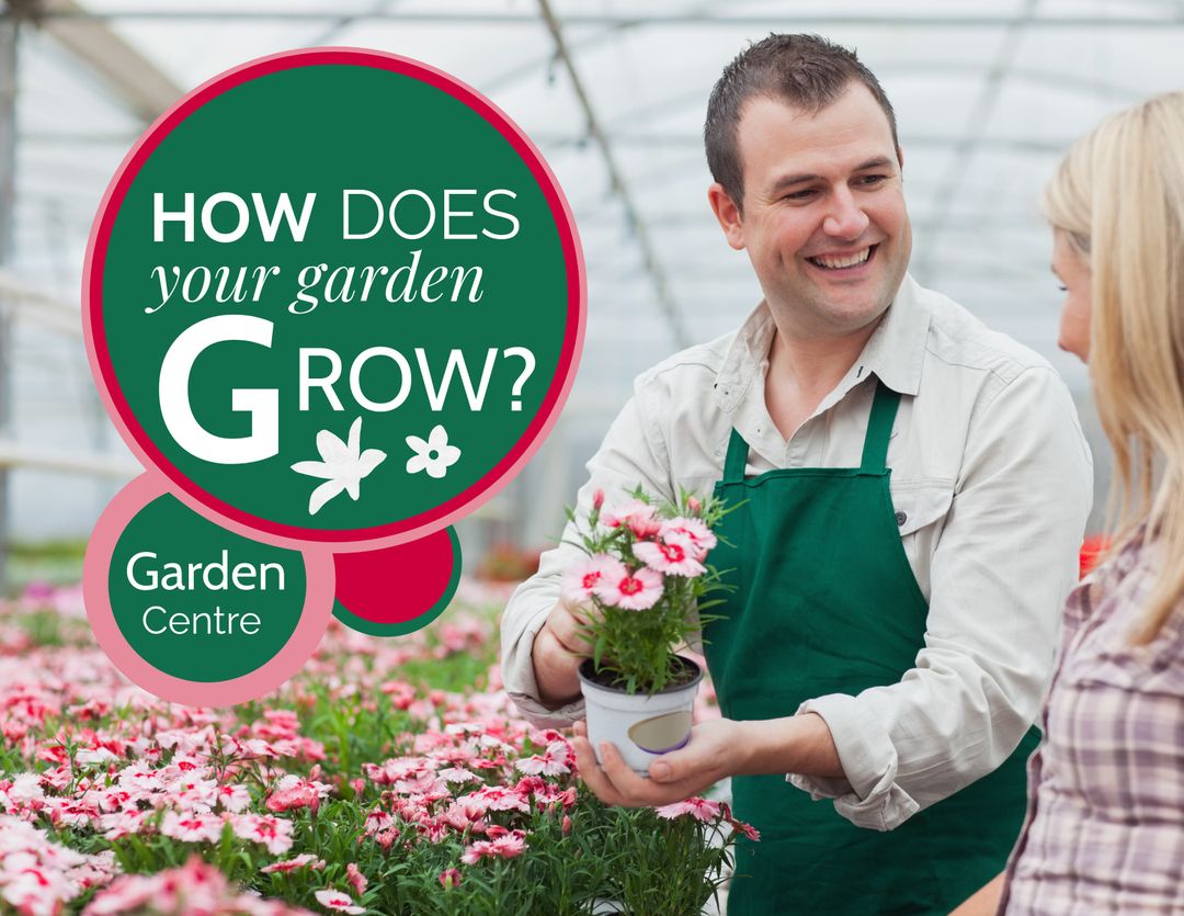 Joyful Gardener Selling Plants at Flower Center