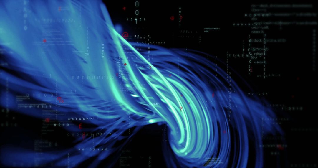 Digital Flow of Futuristic Glowing Data Stream