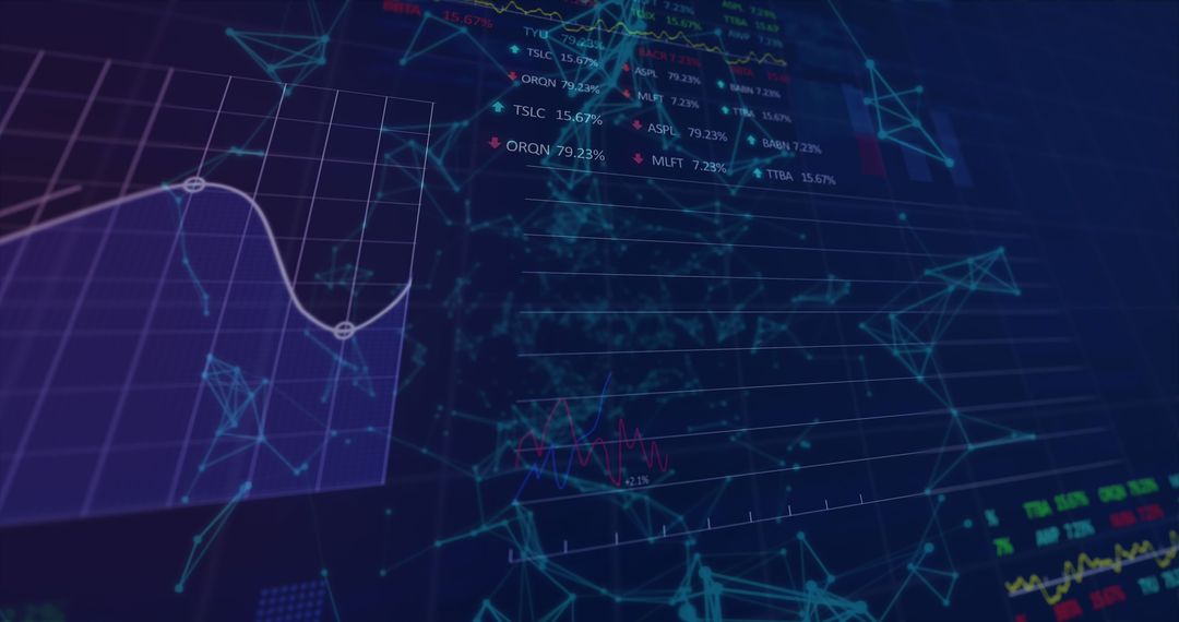 Datascape of Stock Market Metrics with Network Connections