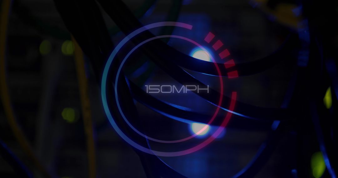 Digital Interface Speedometer Overlay in Server Room