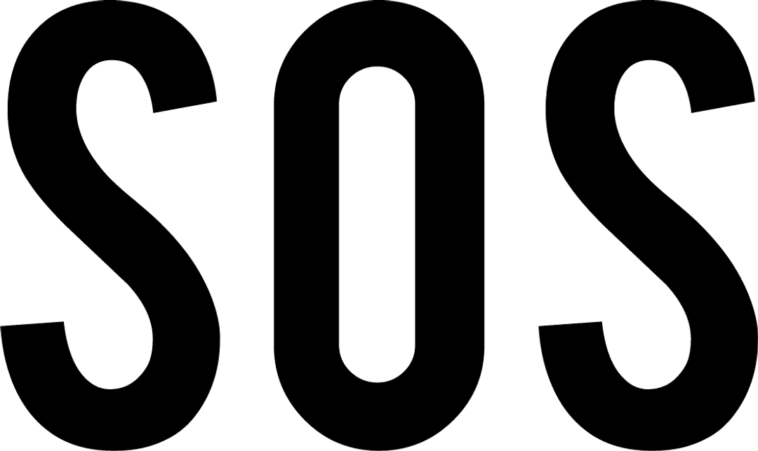 SOS Text Illustration on Transparent Background