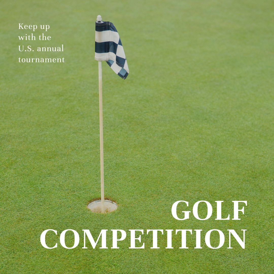 Golf Destination with Pin Flag and Text