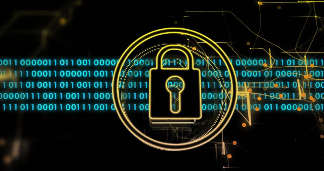 abstract digital security padlock with binary code - Free Images, Stock Photos and Pictures on Pikwizard.com