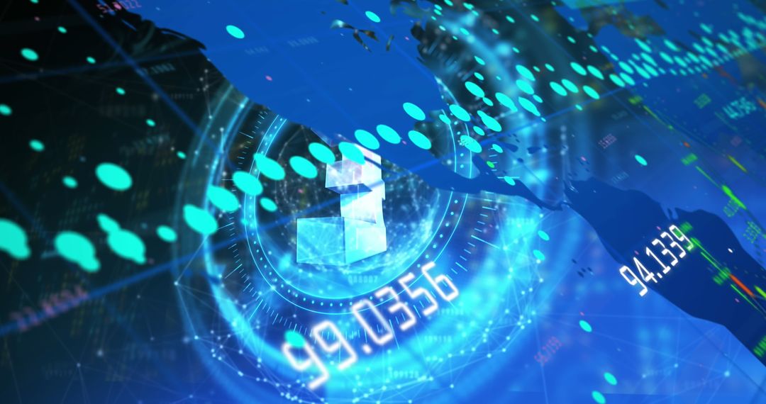 Digital Economy Concept with Data Graphics and Pound Symbol