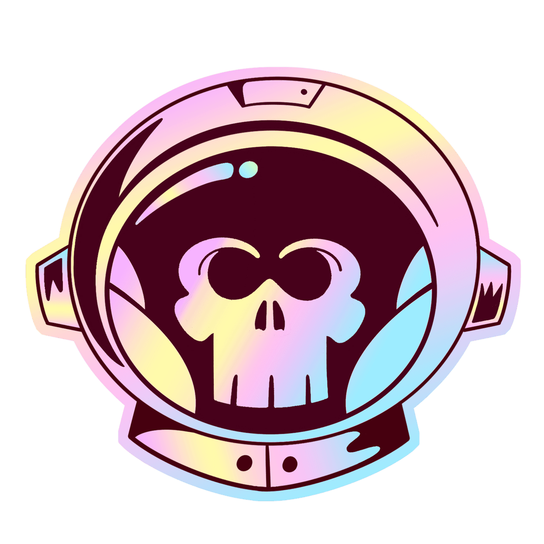 Transparent Astronaut Helmet with Skull Silhouette