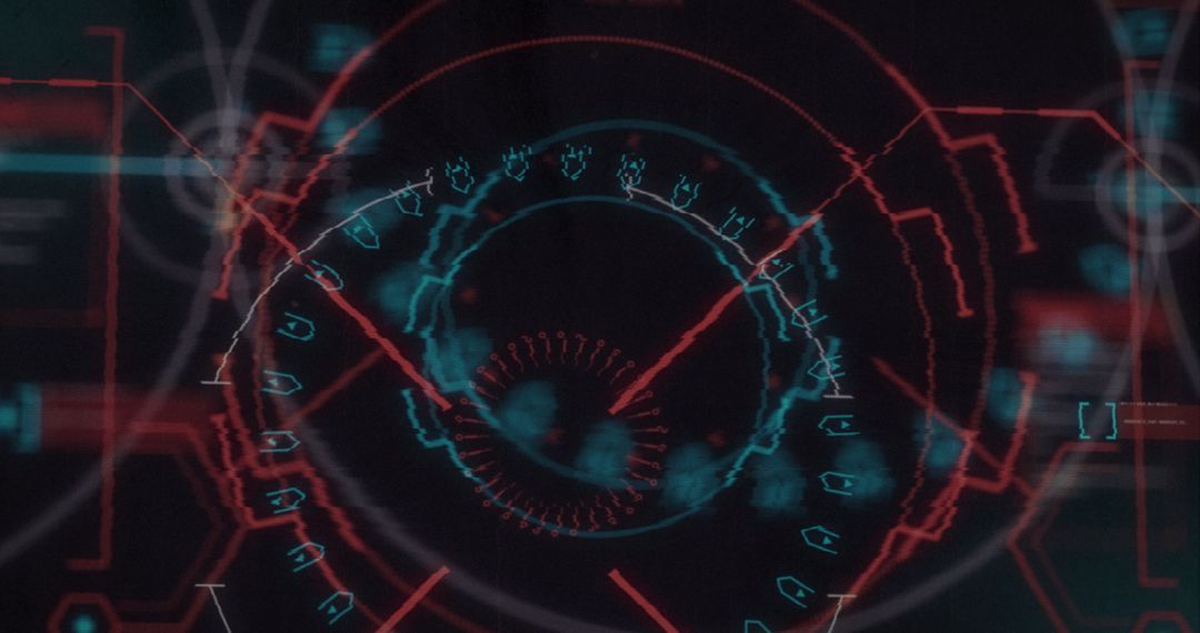 Futuristic Neon Interface with Digital Glitch Effect