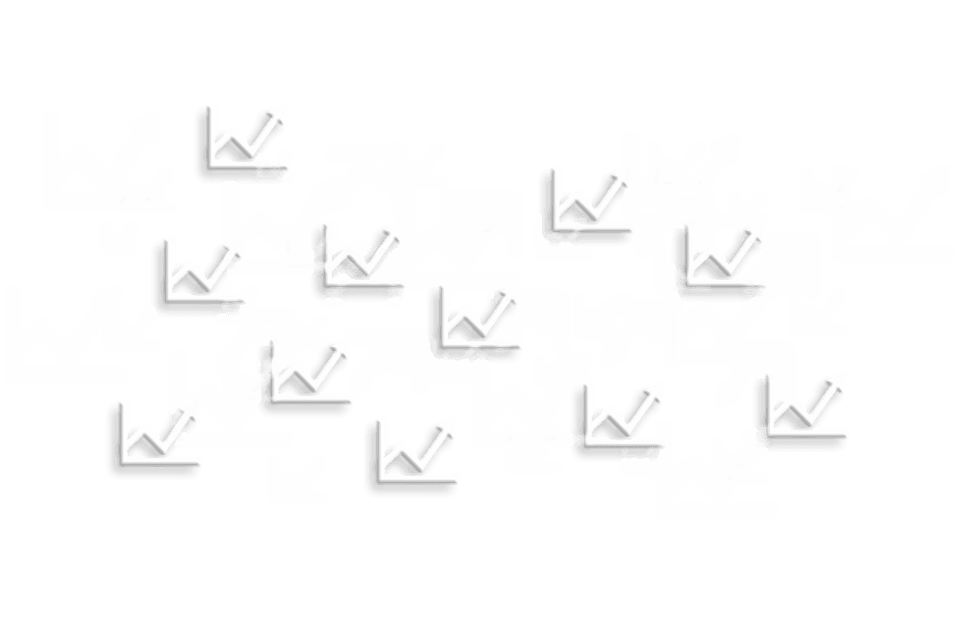 Illustration of White Business Charts on Transparent Background