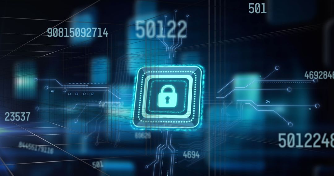 Digital Lock Icon Cybersecurity Technology Background