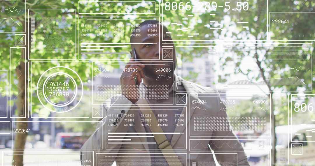 Professional Man Engaging in Cutting-Edge Digital Communication Outside