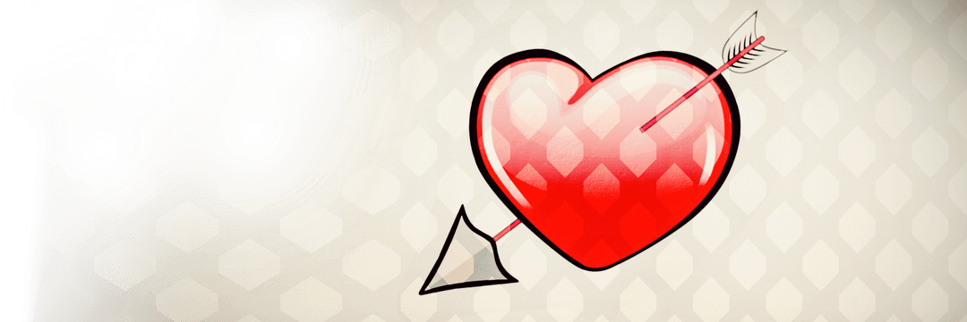 Transparent Heart Illustration With Arrow Symbolizing Love