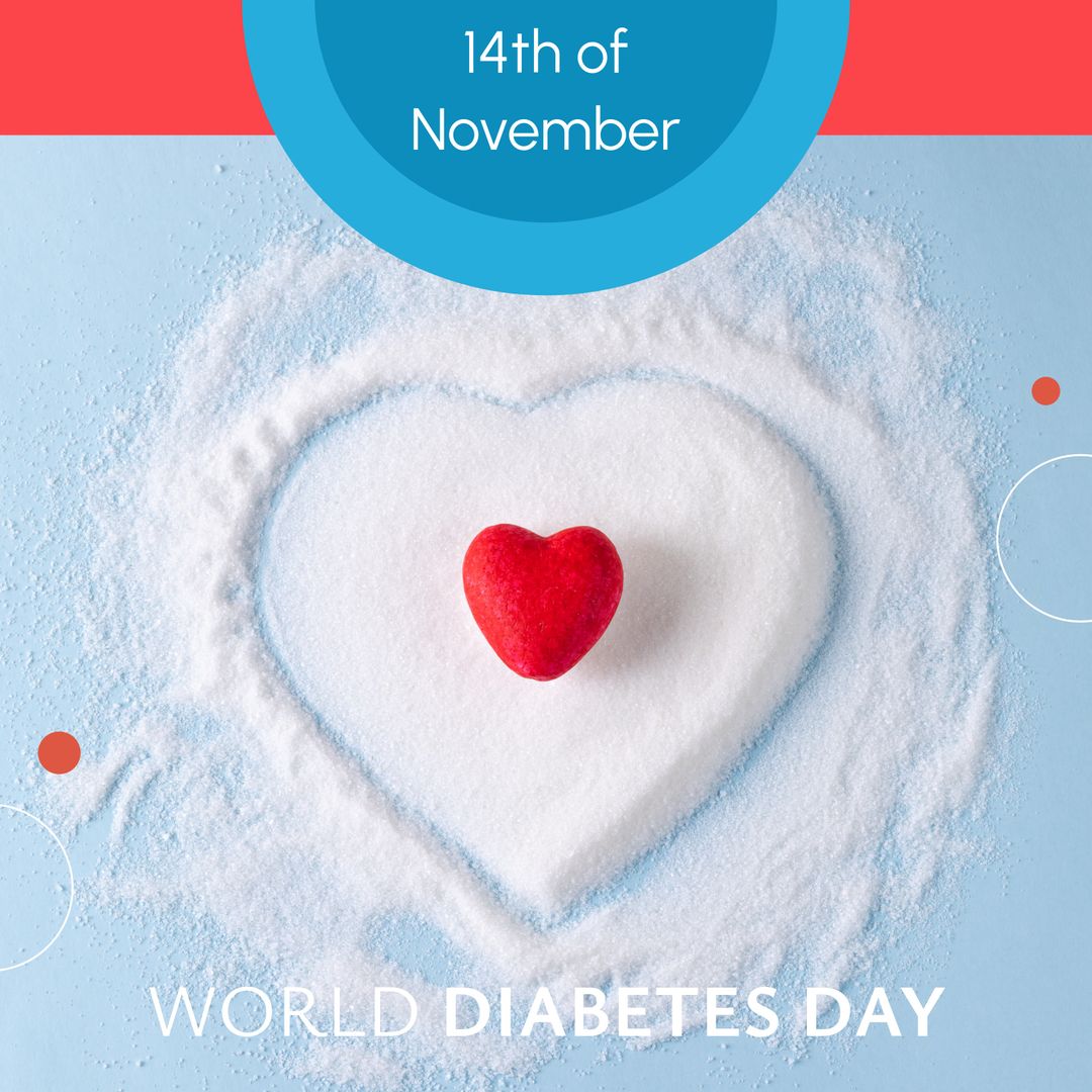 World Diabetes Day Heart in Sugar Design Concept