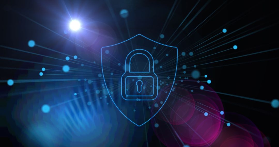 Digital Security Padlock with Futuristic Light Effects