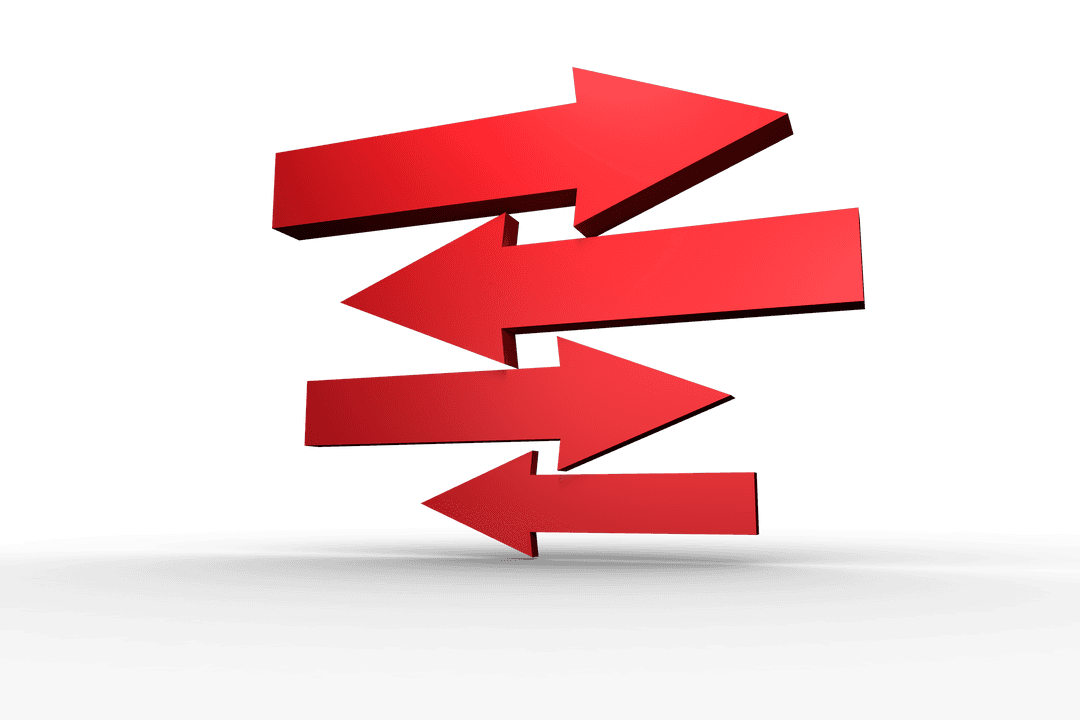 Transparent Red Arrows Pointing Differently with Gradient - Download Free Stock Images Pikwizard.com