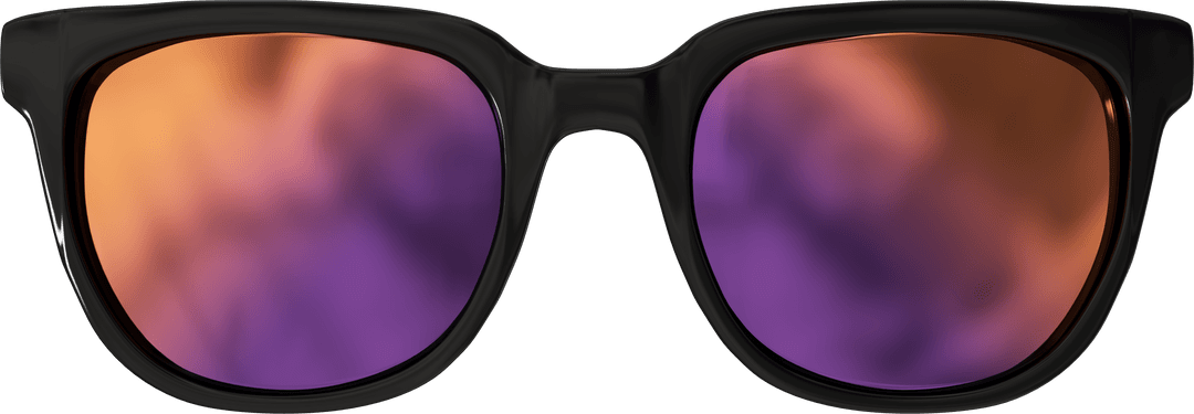 Transparent Black Framed Sunglasses with Reflective Lenses