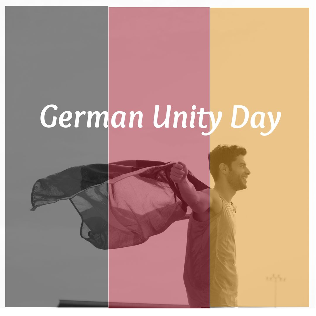 German Unity Day Celebration Theme with Waving Flag