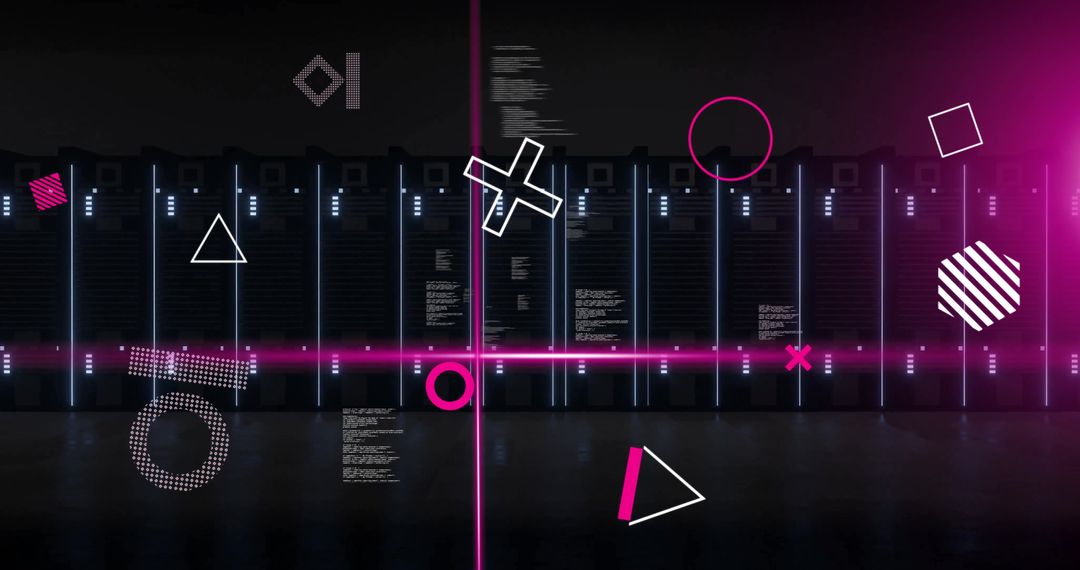 Futuristic Digital Data Processing with Abstract Graphics