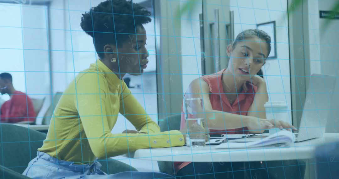 Diverse Team Collaborating with Holographic Data in Modern Office