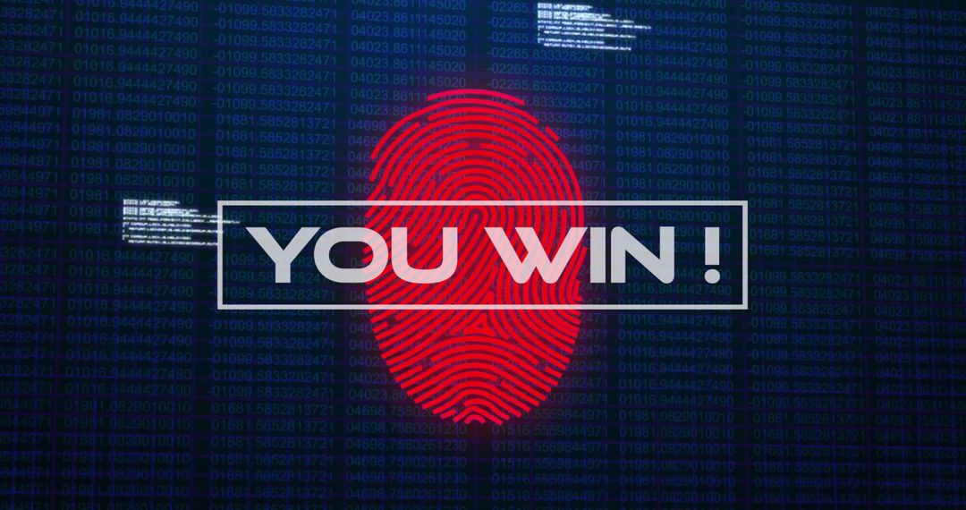 Cybersecurity Concept with Fingerprint Authentication Success