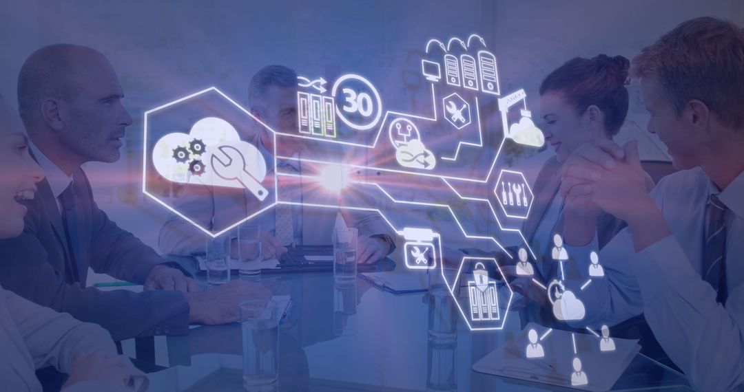 Business Professionals Discussing Global Technology Concepts