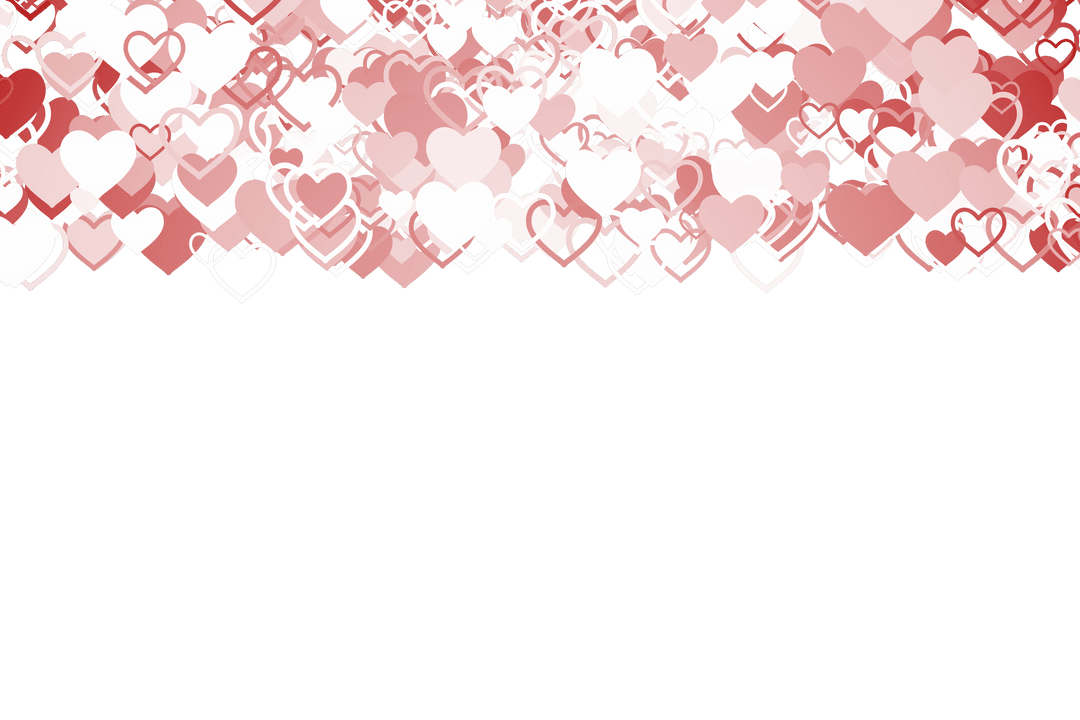 Scattered Hearts Transparent Background Illustration for Valentine's Day