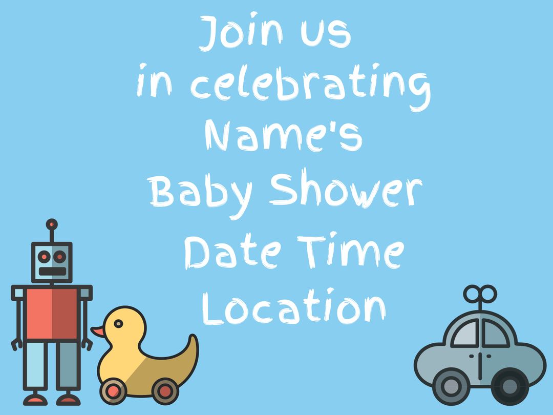 Cute Baby Shower Invitation with Nostalgic Toy Theme