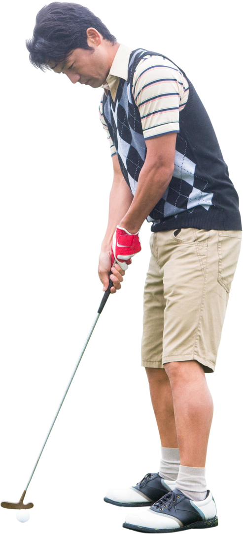 Transparent Photo of Asian Male Golf Player Preparing to Putt - Download Free Stock Images Pikwizard.com