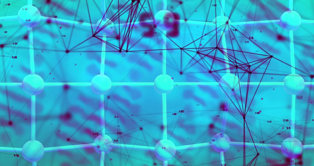 Abstract Network Connections with Blue Technological Background