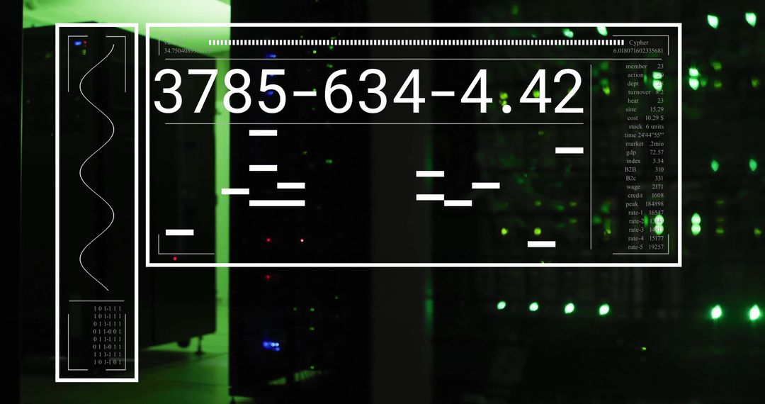 Data Processing Illustration in Server Room Environment
