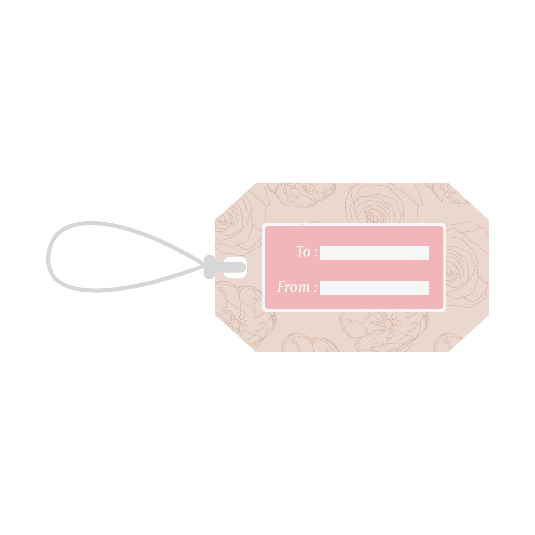 Digital Pink Gift Tag with Transparent Background for Celebrations