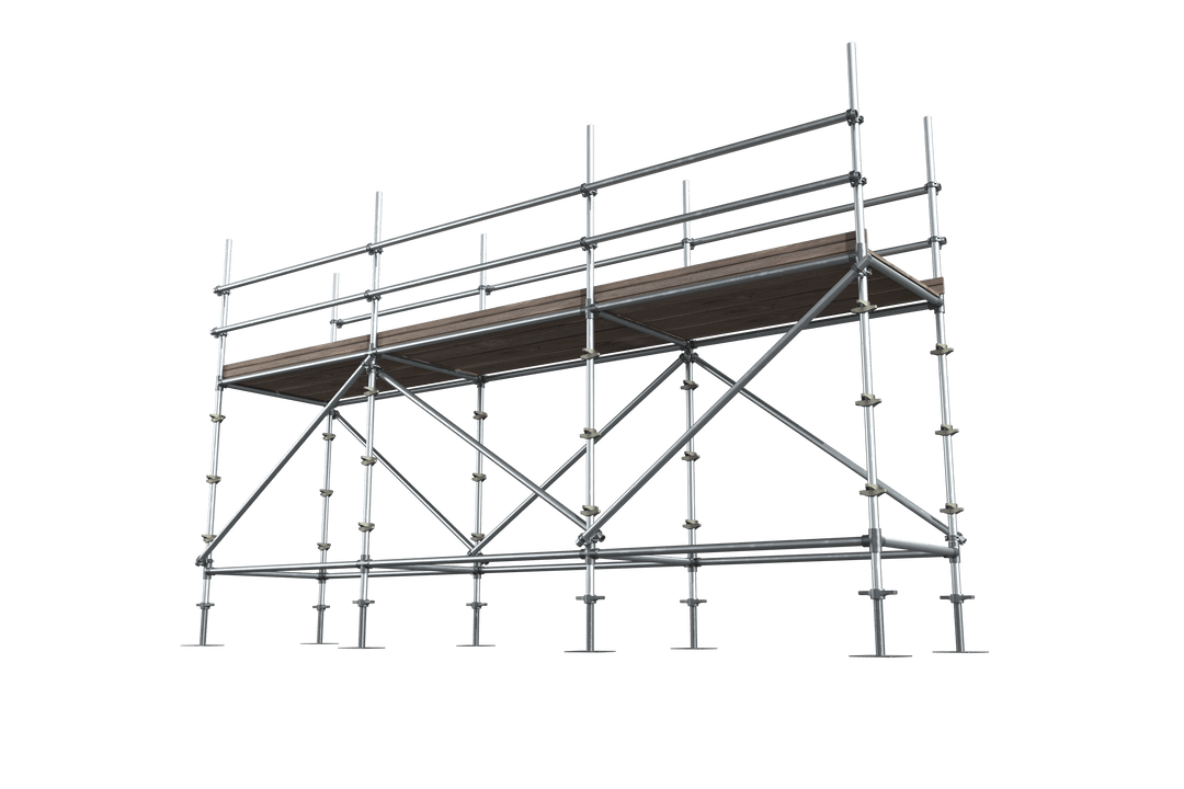 Transparent Industrial Scaffolding Illustration on White Background