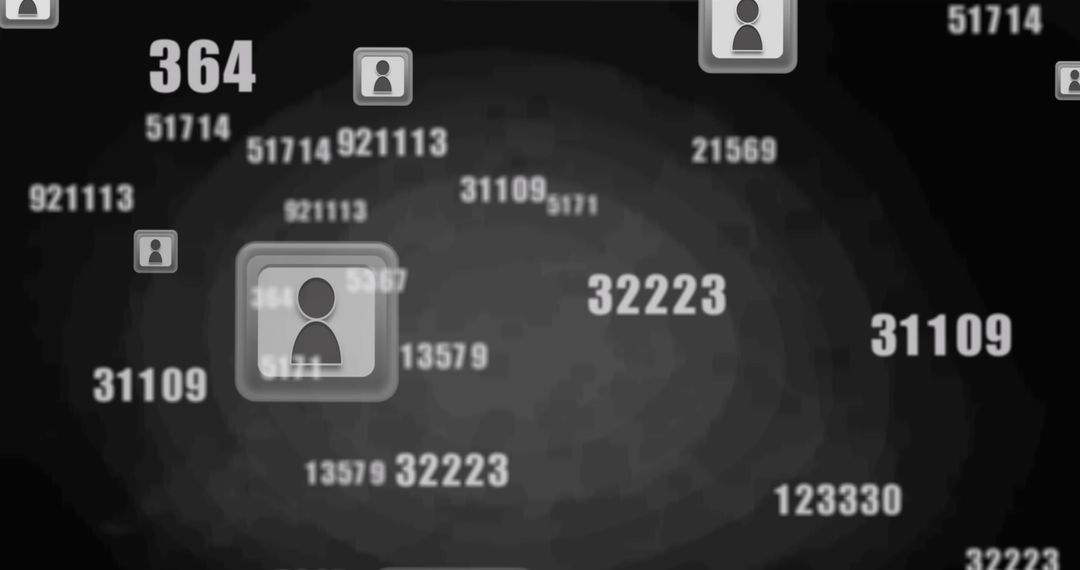 Futuristic Data Processing Interface with Icons