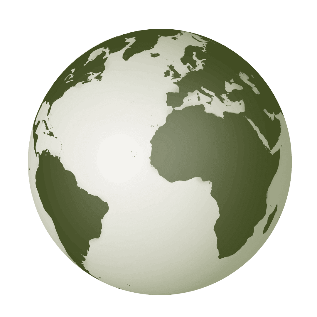 Transparent Globe Vector with Highlighted Continents