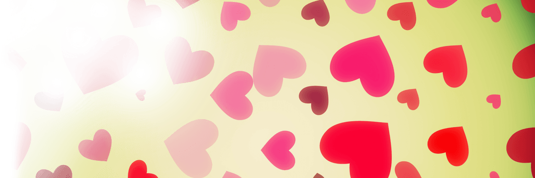 Whimsical Transparent Heart Shapes Floating on Light Background