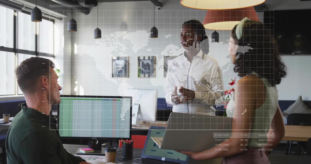 Team Collaboration with World Map Interface in Modern Open Office