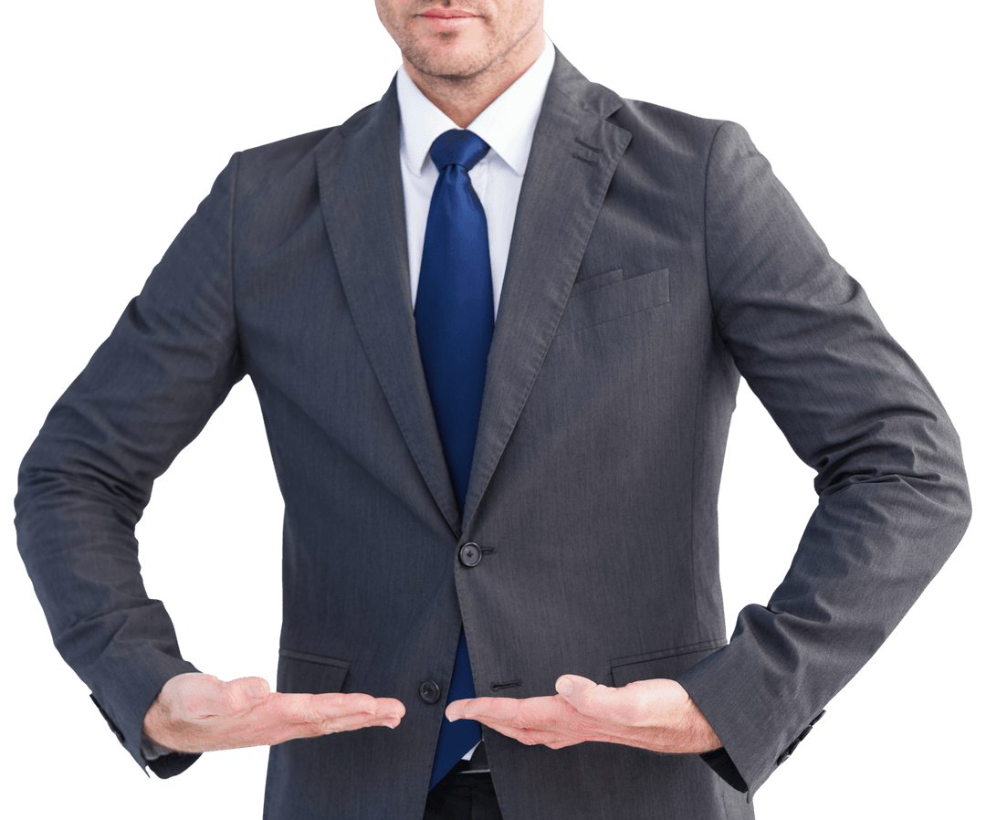 Transparent Businessman Gesture Presenting Concepts at Odgy