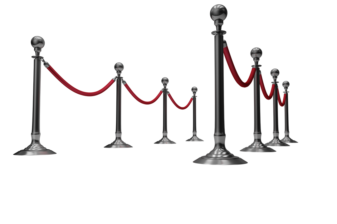 Transparent Queue Barrier with Regal Red Ropes and Silver Stands - Download Free Stock Images Pikwizard.com