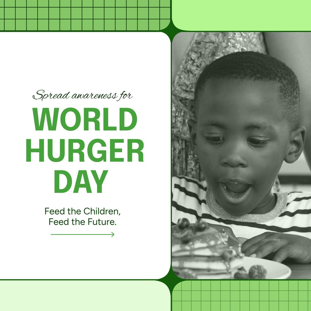 World Hunger Day Awareness with Child Eating